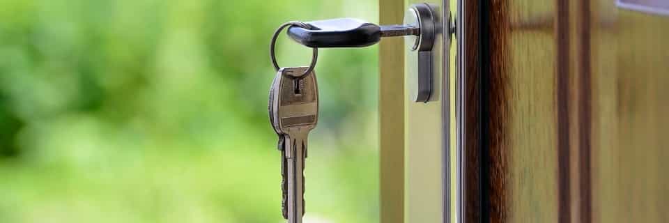 a key in a door